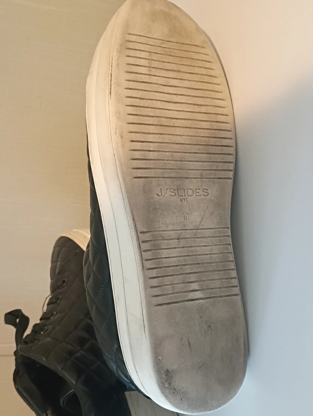 J/Slides NYC Quilted Leather Sneakers Super Comfortable